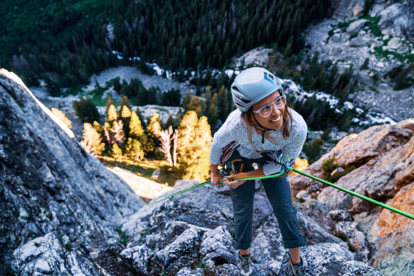 A photo of a person climbing