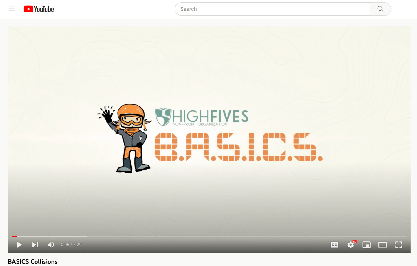 Screenshot of a High Fives Foundation video