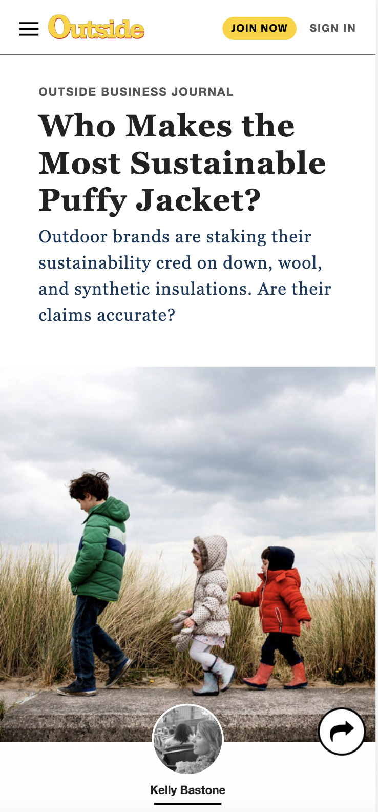 Outside article screenshot