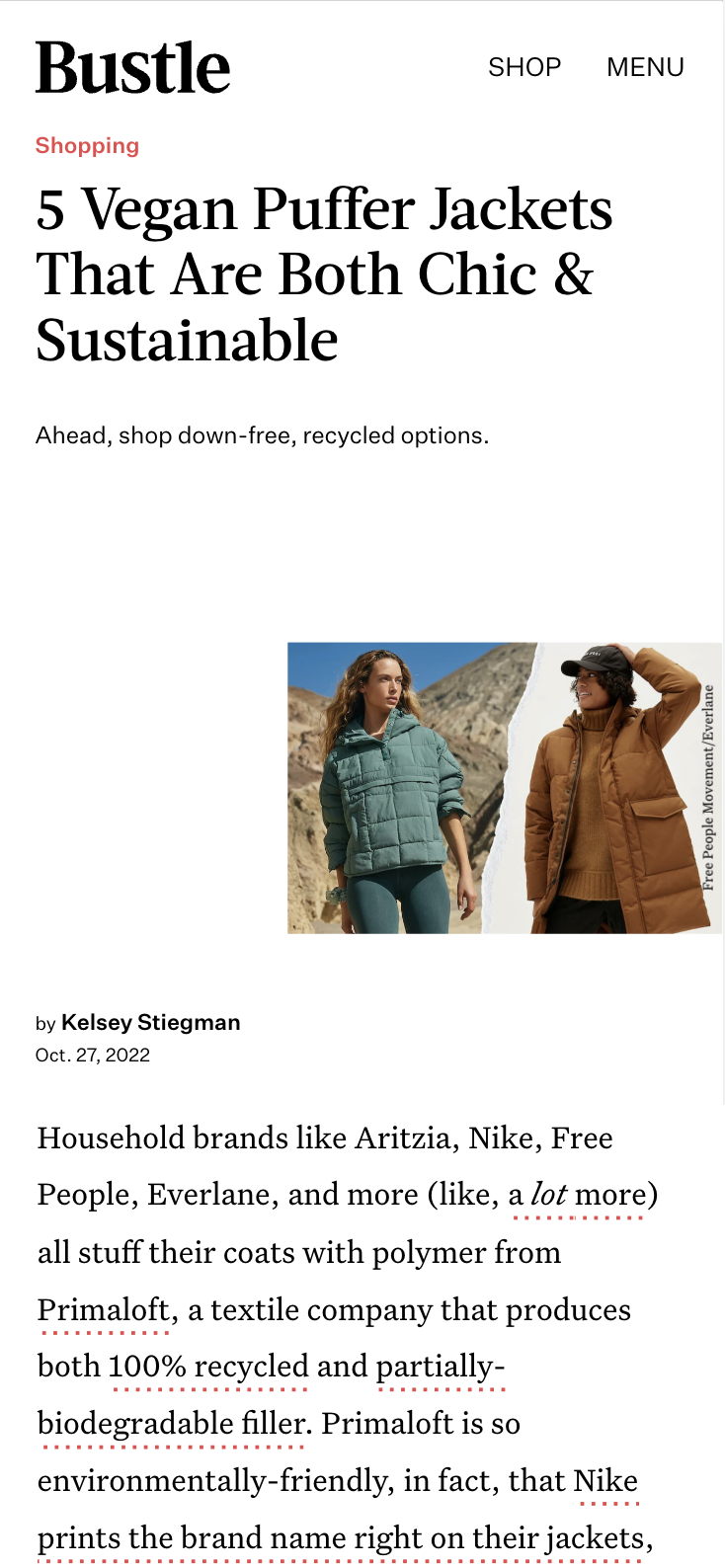 Bustle article screenshot