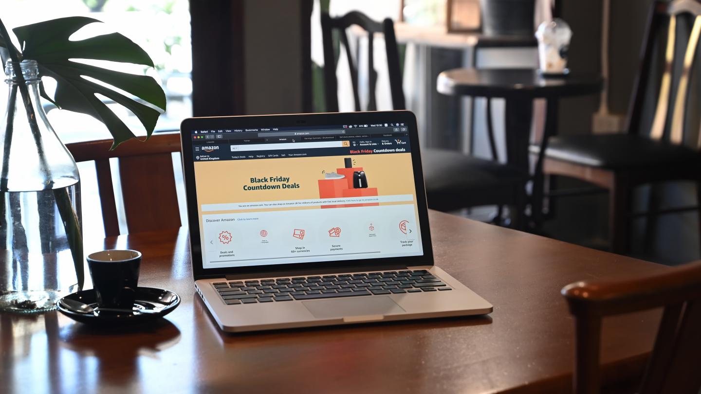 Amazon on laptop