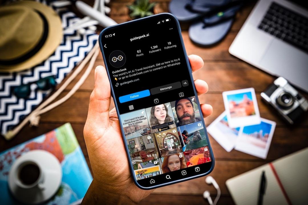 GuideGeek AI destination travel tool on Instagram