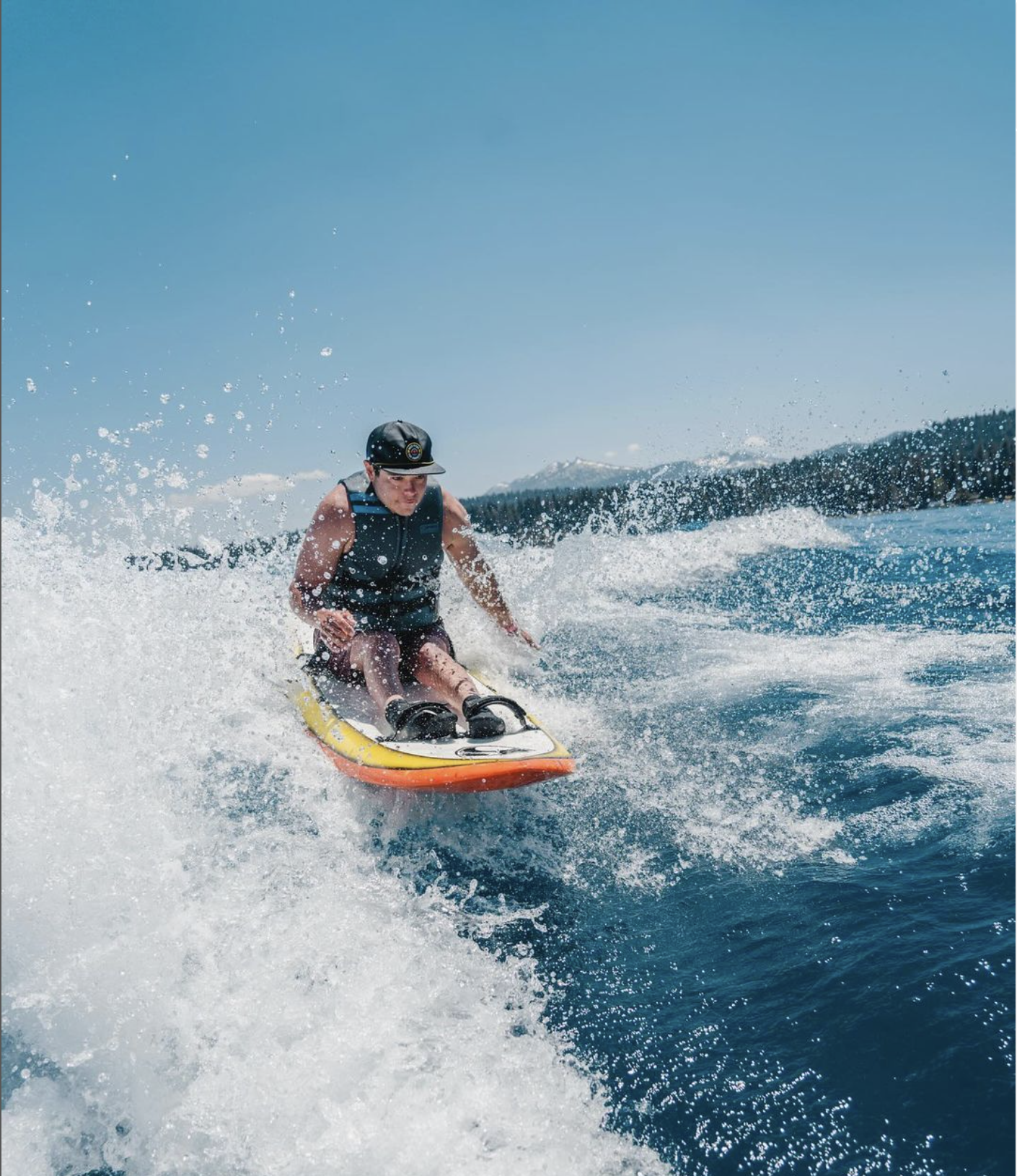 One person wake surfing