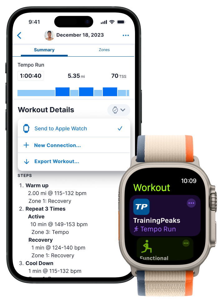 TrainingPeaks plus Apple Watch