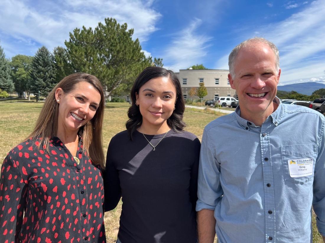 Backbone leaders with inaugural scholarship recipient