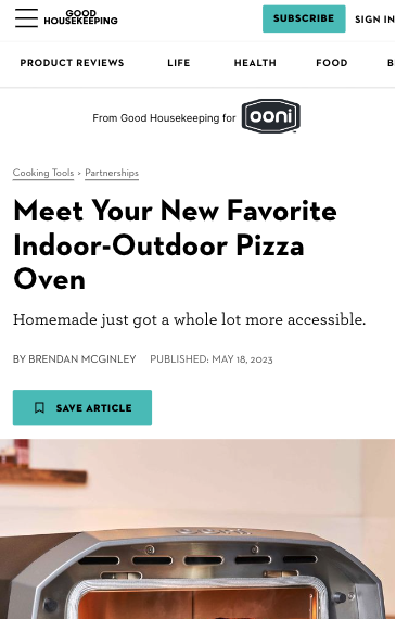 Good Housekeeping paid media coverage screenshot