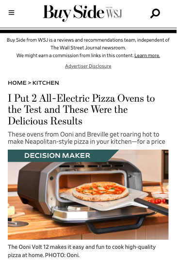 Wall Street Journal earned media coverage screenshot