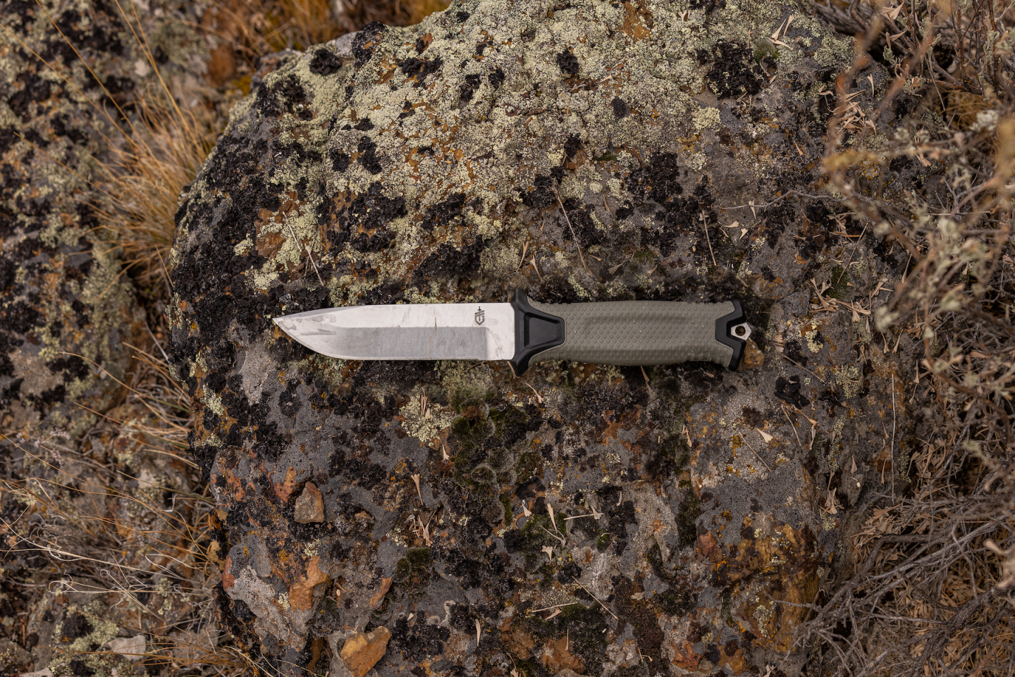 Knife on a rock