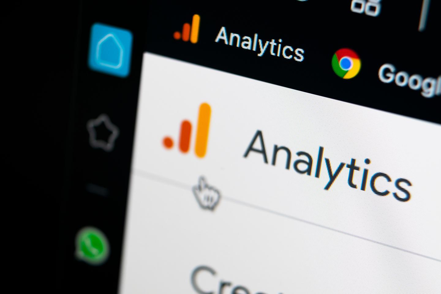 Mobile screen displaying "Analytics" app icon.